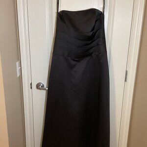 Alfred Angelo Women's Long Black Strapless Maxi Dress Gown
